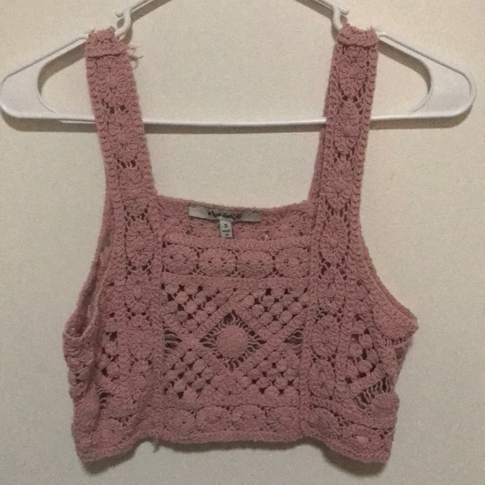 Miss selfie, pink crop top, size small